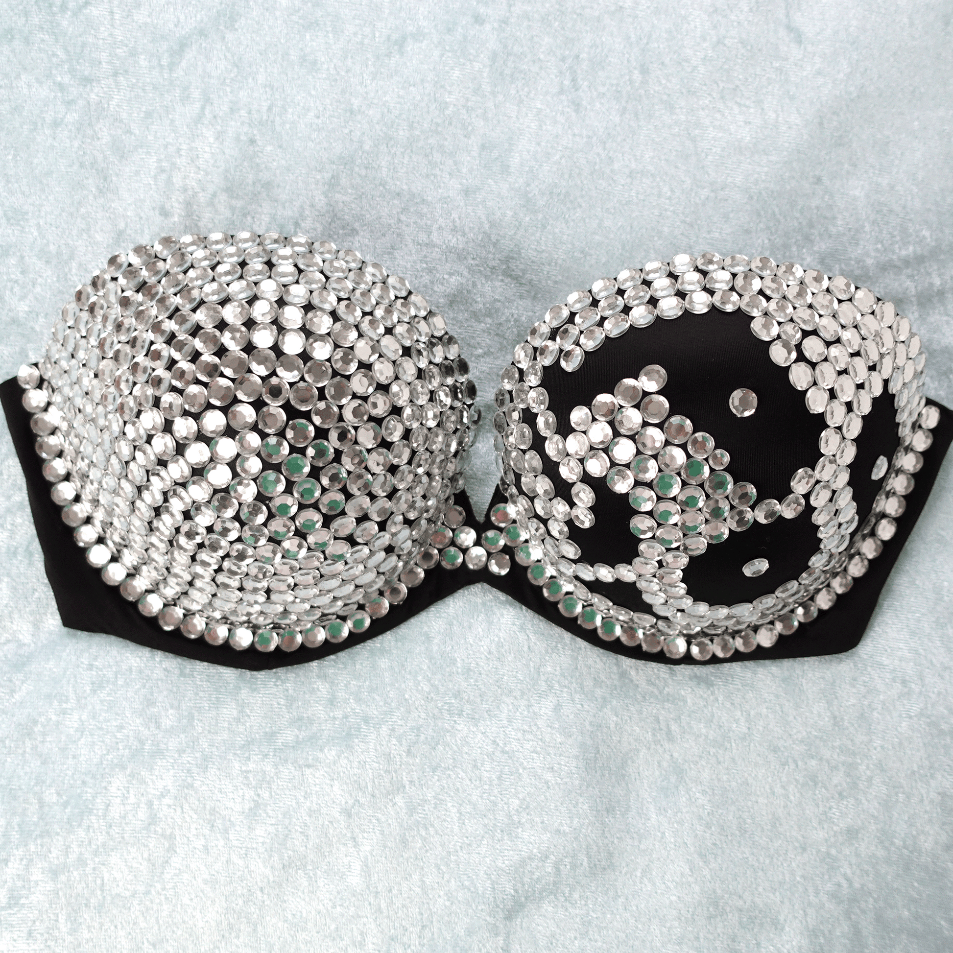 AREA Crystal Bra in Clear & Silver